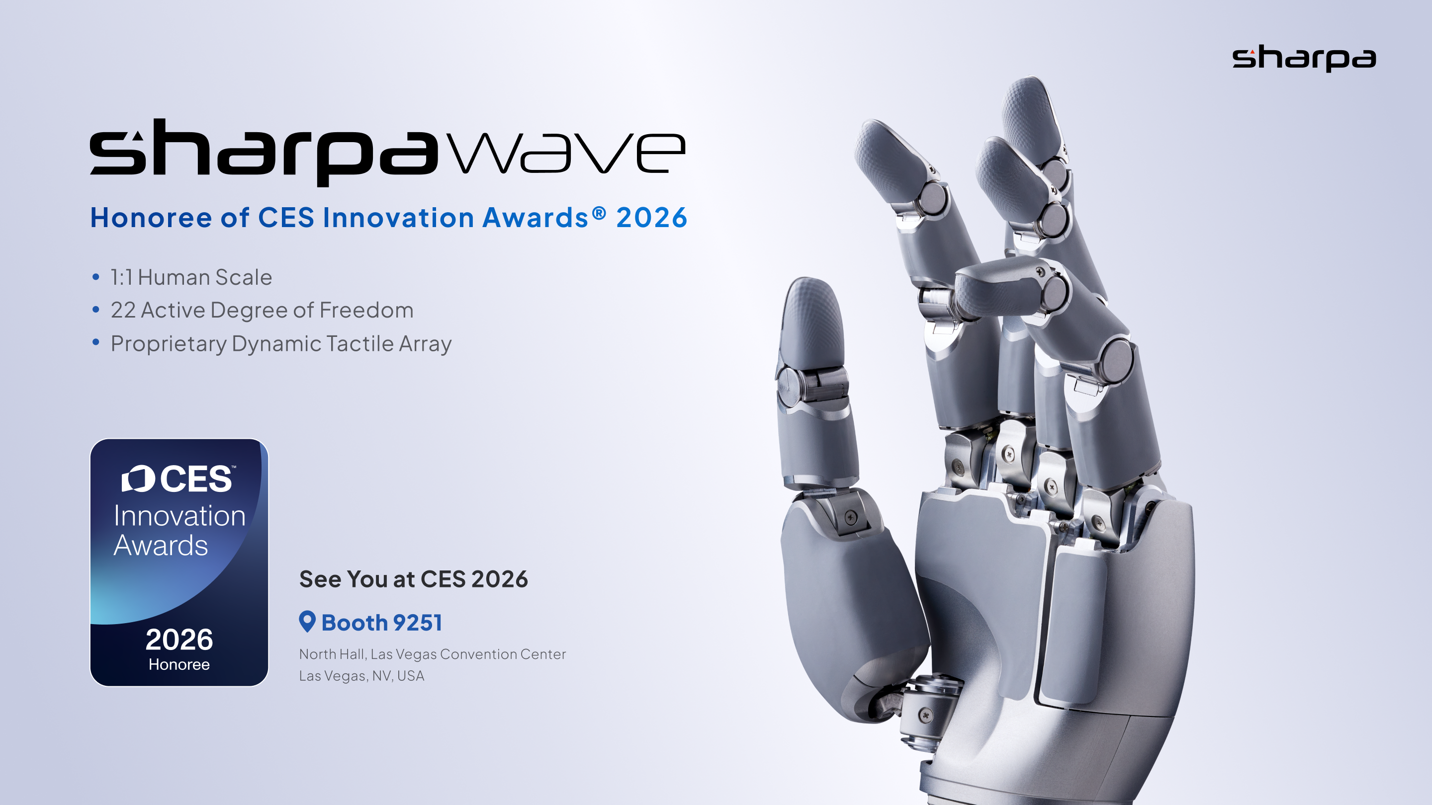 Sharpa Wins CES 2026 Innovation Award for Groundbreak AI Robotic Hand SharpaWave