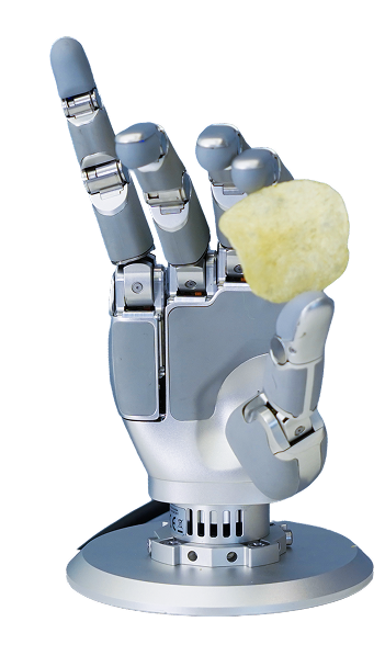 Robotic hand demonstrating haptic control
