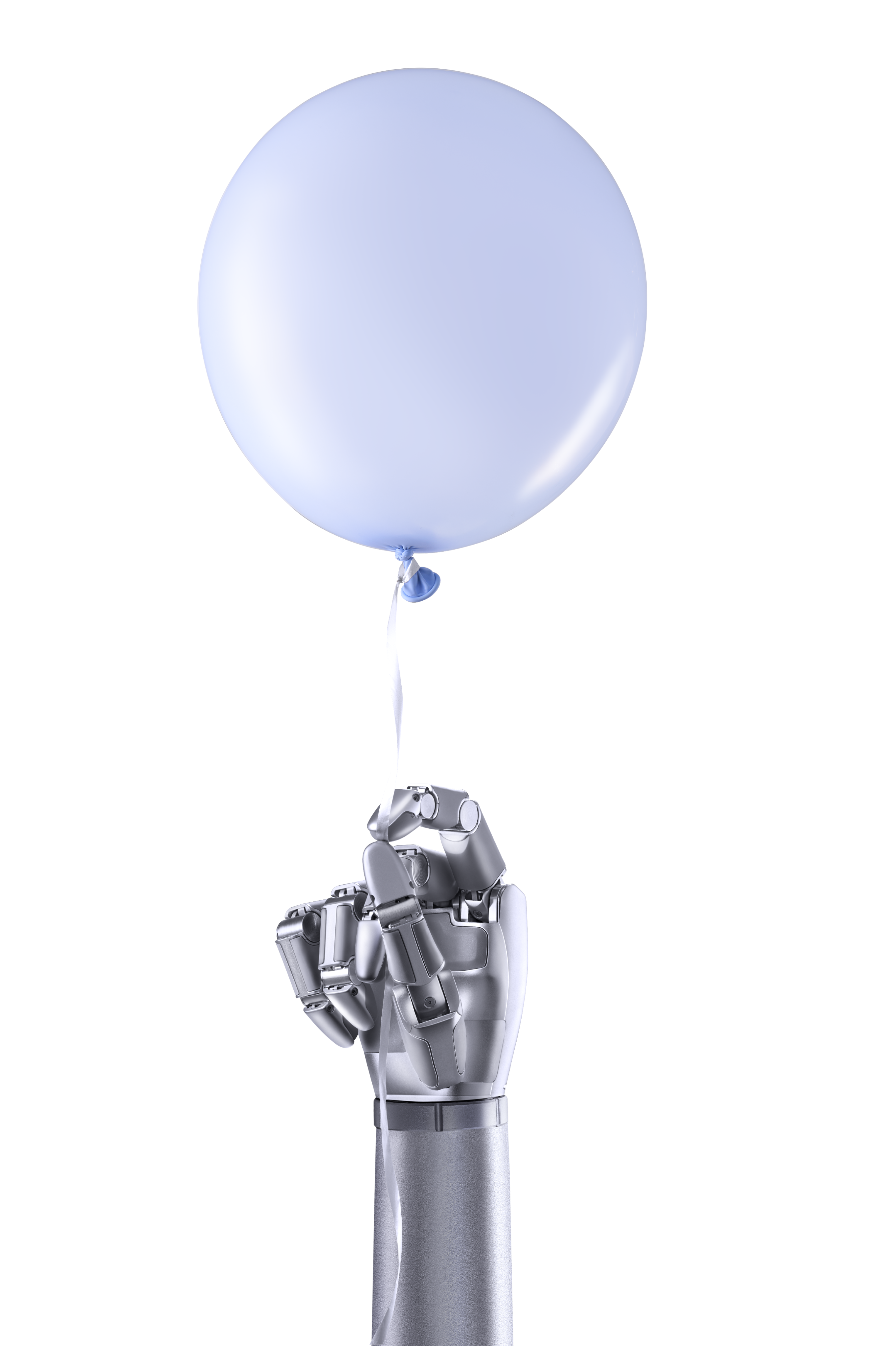 W02 robotic hand holding a balloon